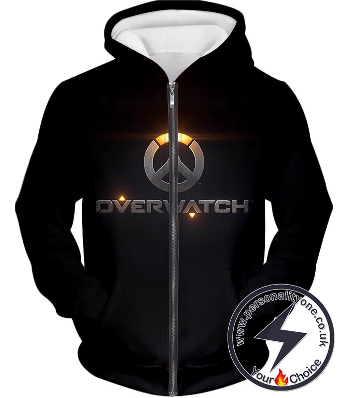 Overwatch Super Cool Overwatch Promo Black Zip Up Hoodie